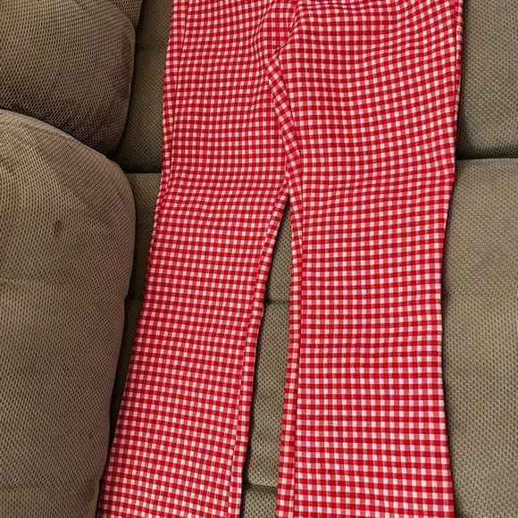 Zara Pants Jumpsuits Zara Red And White Checkered Trousers